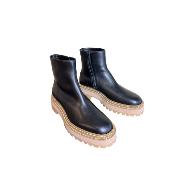 Proenza Schouler NWOB Leather Lug Sole Platform Ankle Boots in Black Size 39 - Picture 6 of 11